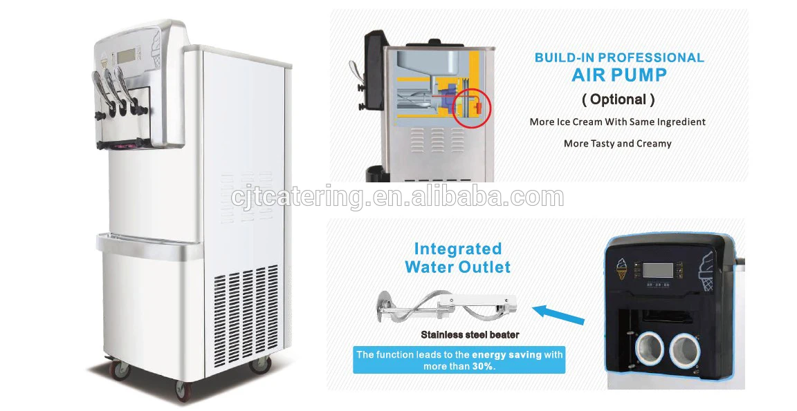 Stand soft serve ice cream machine with three favor BX418C