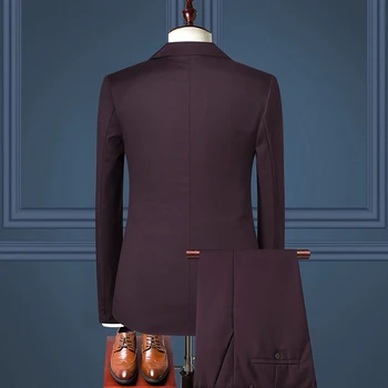 Men's Suit Jacket+Pants Formal Business Office Suit Wedding Suit Ceremony Suit Slim Fit Two Pcs Set Men's Tuxedo Single-Breasted M-Plus Size 4XL Men's Suits 2