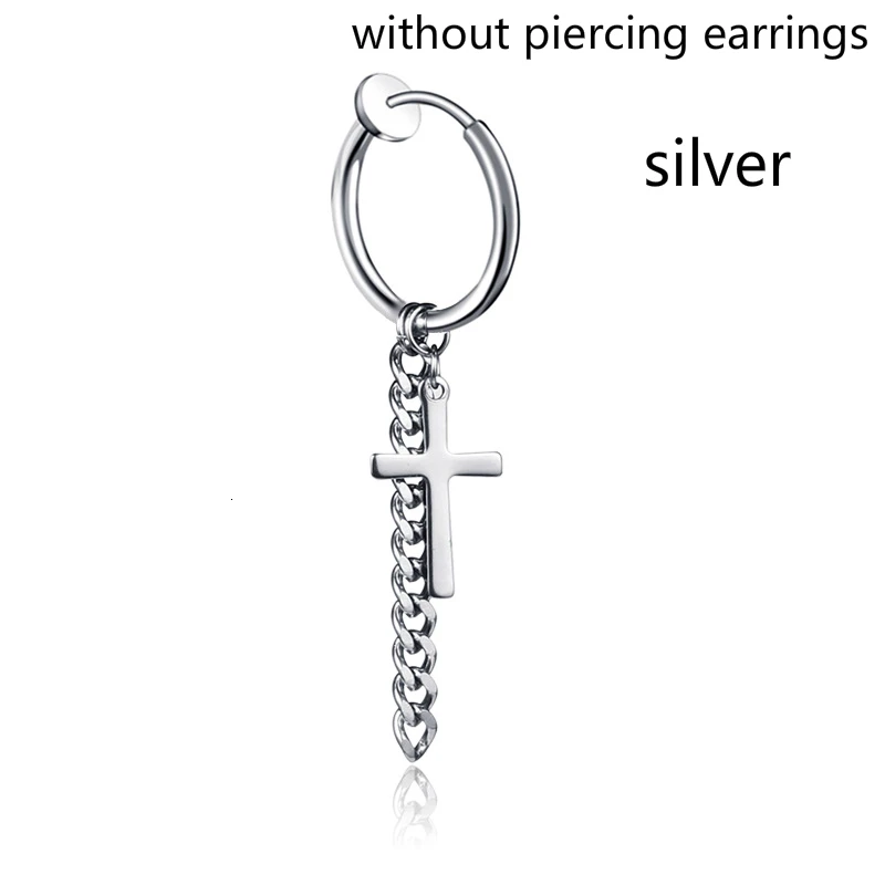 A0007010no piercing Индивидуальные черные полые треугольные панковские висячие серьги, мужские Модные серьги без пирсинга, длинные висячие серьги с конусной кисточкой, 1 шт - Окраска металла: A0007010no piercing