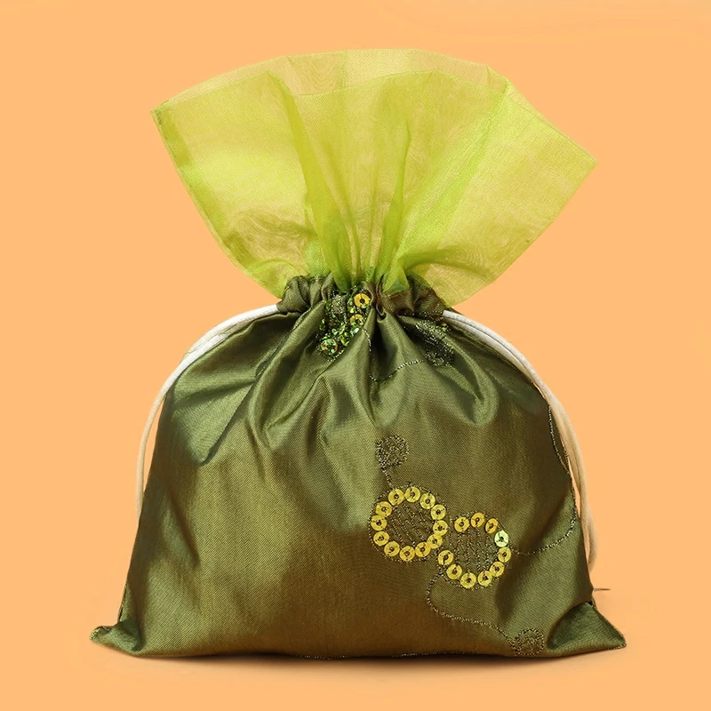 16*23 см блестки пэчворк органза свадебные любимые пакеты китайская шелковая ткань шнурок смешанных цветов