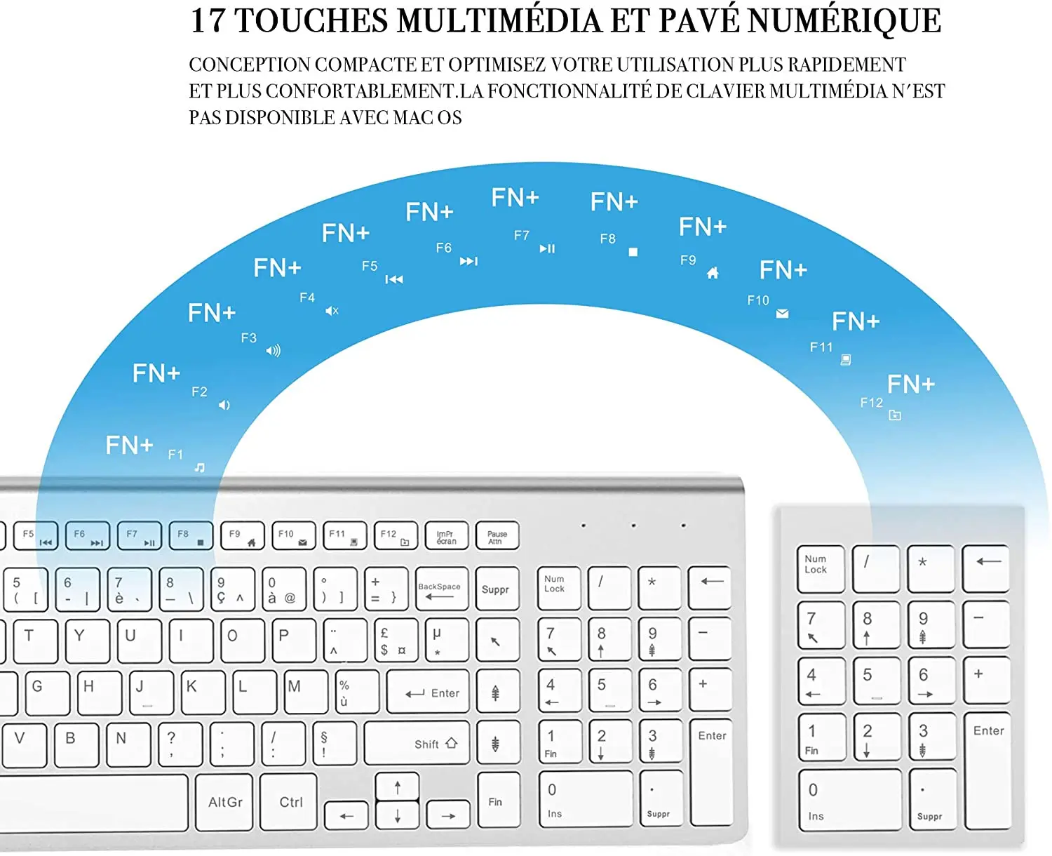 francês, compatível com imac, mac, pc, laptop,