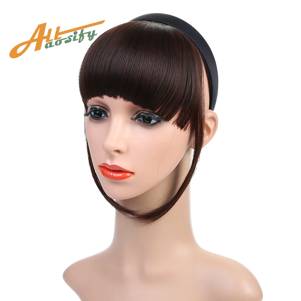Allaosify 7Colors Clip In Hair Bangs Hairpiece Synthetic Fake Bangs