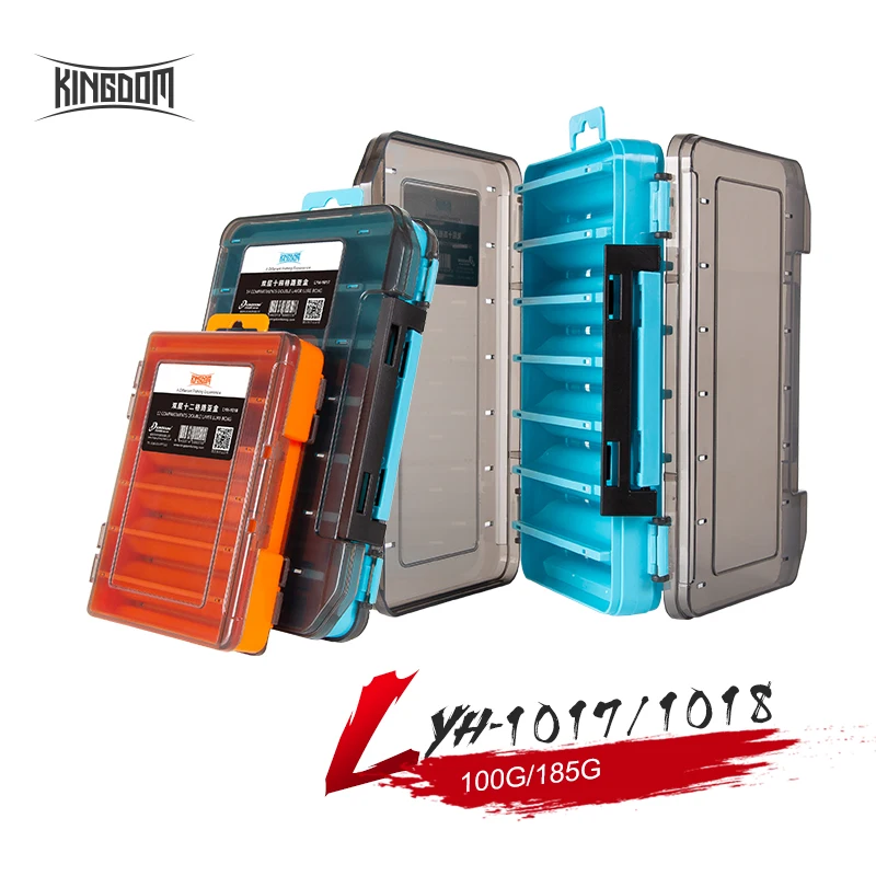 Lures-Accessory Kingdom Fishing-Tackle-Box Double-Side-Boxes Pp-Material 12--14-Compartments