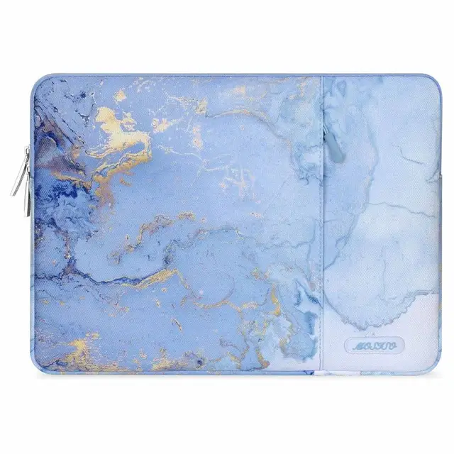 Laptop Bag Sleeve 13 14 15.6 inch Carrying Case For 2021 2020 Macbook Air Pro M1 Lenovo HP Dell Asus Acer Huawei Notebook Cover Water Blue Marble