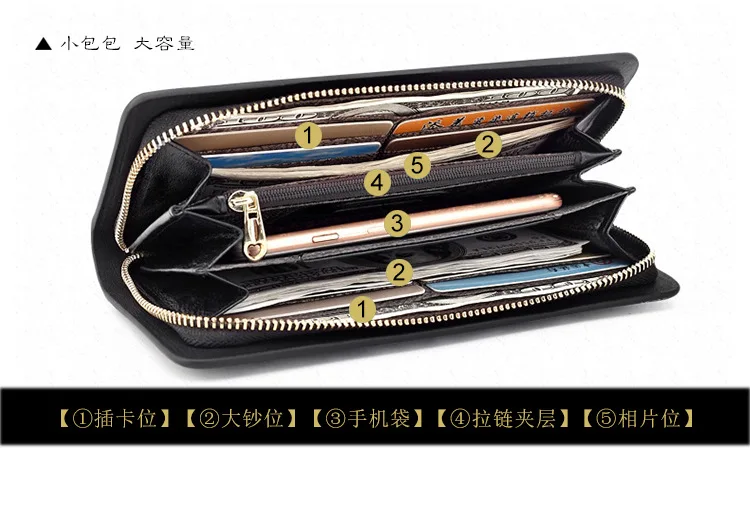 New style wallet, folk style, hand-painted, handbag, large capacity zipper wallet