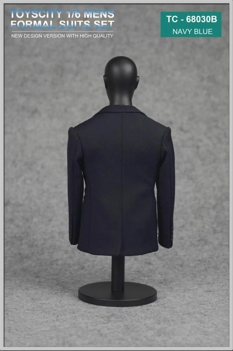 TC-68030 1/6 스케일 블랙/네이비 블루/그레이 남성 남성 신사 정장 슈트 세트 & 12 인치 액션 피규어 액세서리 신발