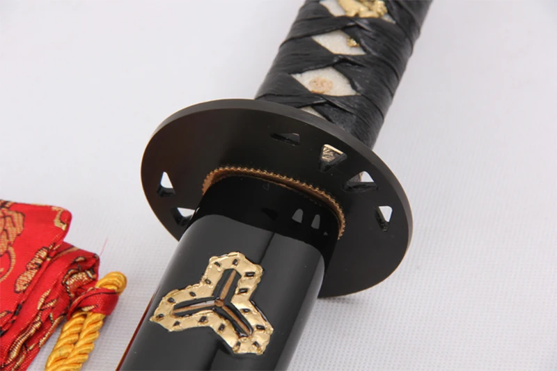 Katana Sword for Kill Bill Japanese Samurai Swords 1045 Carbon steel Real Blade Black sheath Pattern Decorative