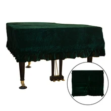 Мягкий пылезащитный чехол для фортепиано с треугольниками, устойчив к царапинам, грязеотталкивающий, практичный, золотой, бархатный, защитный макраме, моющийся