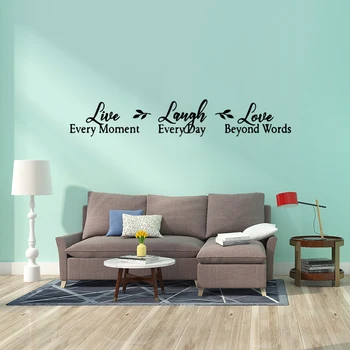 

Hot live laugh love Vinyl Self Adhesive Wallpaper Decor Living Room Bedroom Removable Wall Stickers Waterproof Wallpaper
