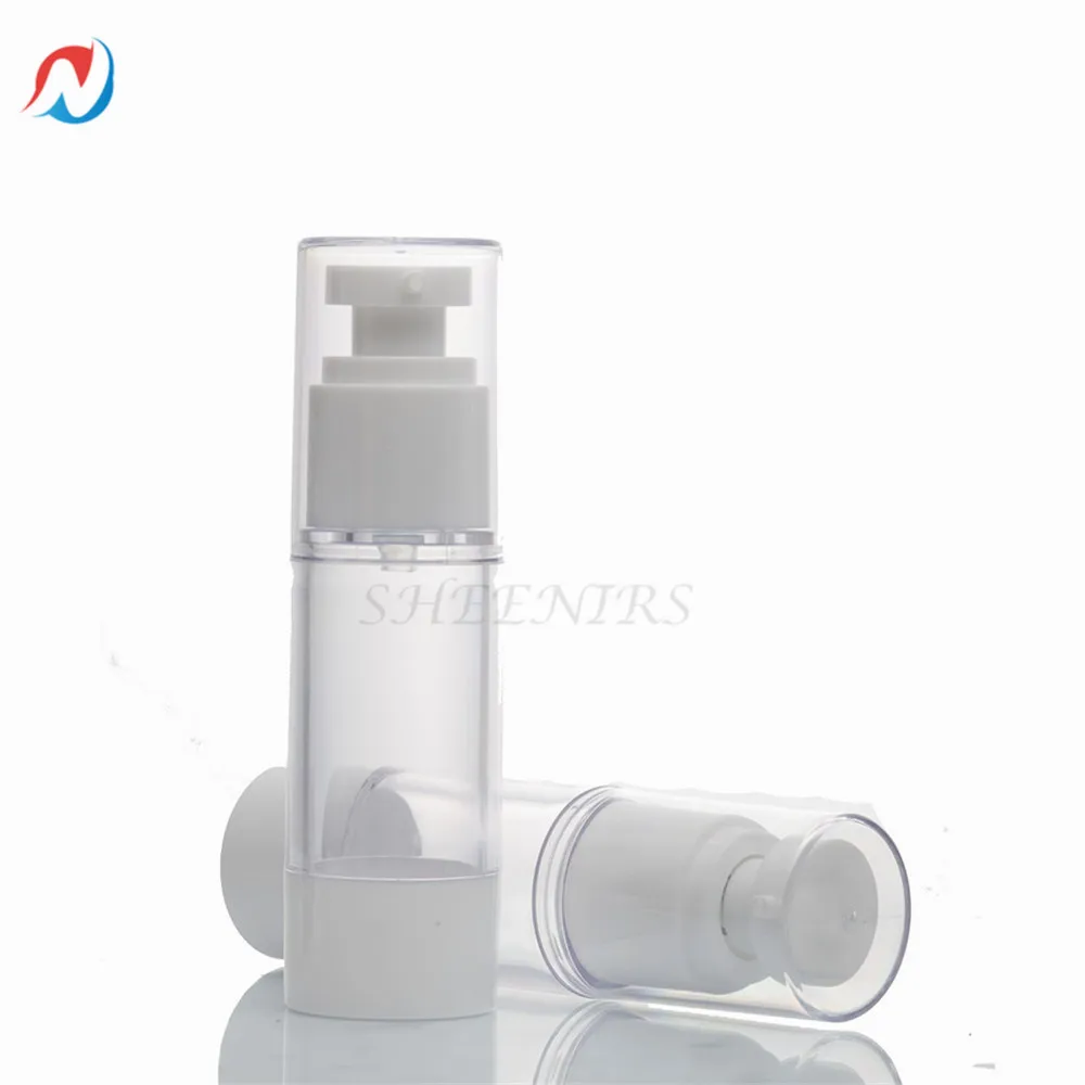 2pcs 15ml/30ml/50ml/80ml/100ml Airless Lotion Cream Pump Bottle Refillable Empty Clear Travel Containers Liquid Vacuum Press Jar