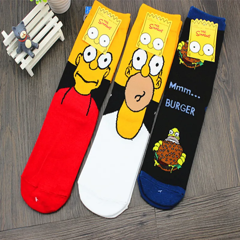 

Personality funny Anime socks Fashion Cartoon happy Men women Sock novelty high quality Stitching pattern cotton crew skarpety