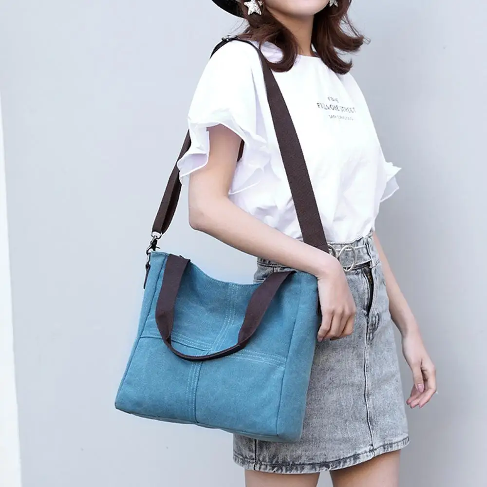 Молния досуг путешествия Повседневная Холщовая Сумка-тоут женские холщовые сумки шоппинг сумка через плечо сумка-мессенджер пляжная сумка-тоут для путешествий