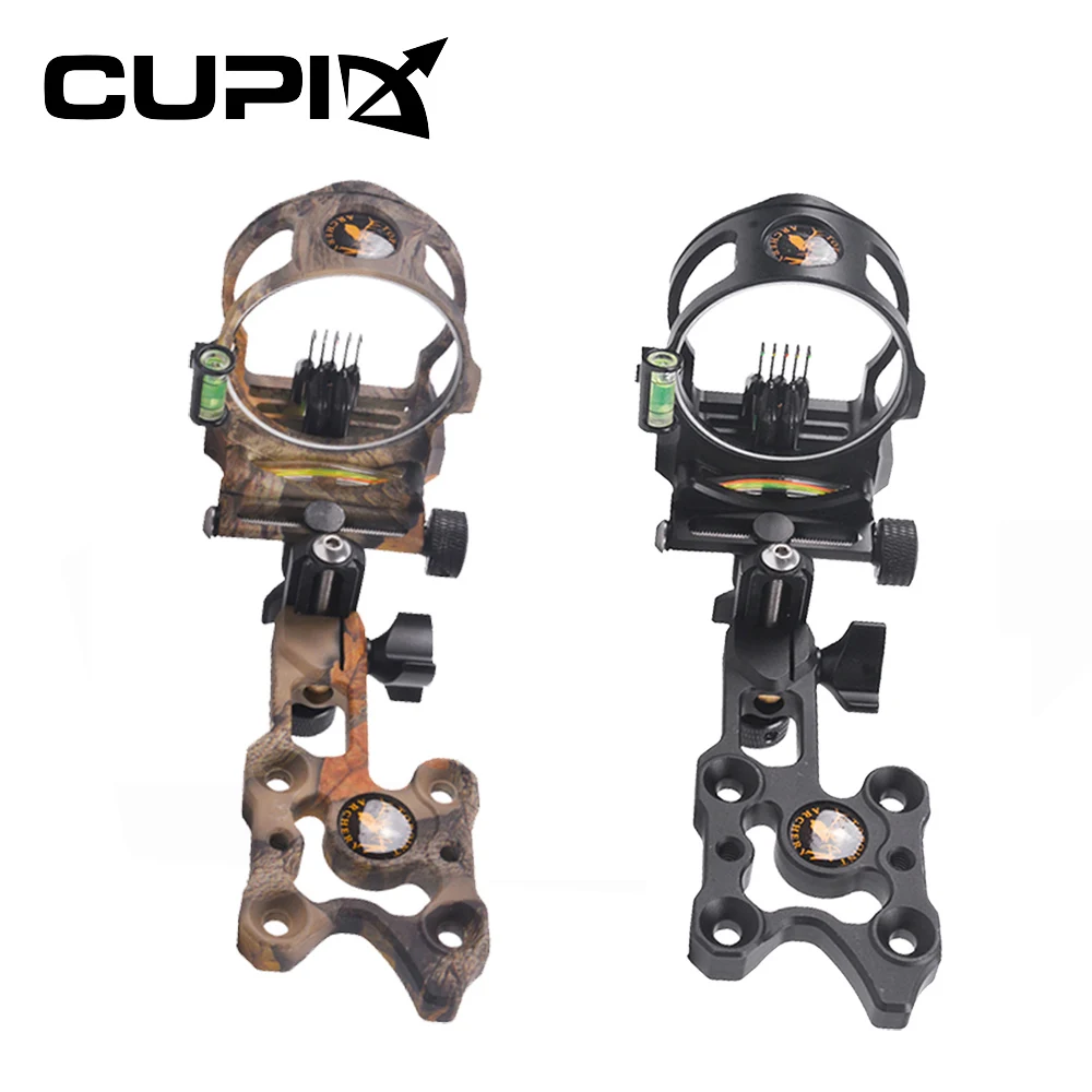 

Bow Sight 5 pin LED Light Fiber Retinal Sight Quick Pull Sight CNC Machined for Archery Hunting Shooting