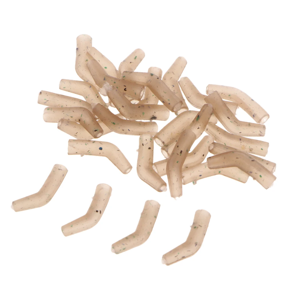 30pcs Carp Fishing Hooks Tube Hair Chod Rigs Line Aligner Sleeves Connector
