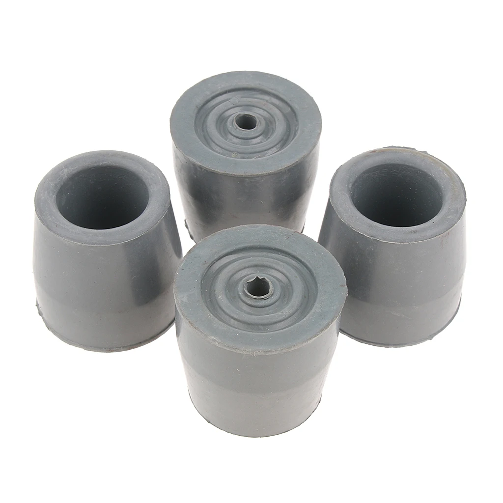 4Pcs Walking Stick Ferrule Rubber Crutch Tip Securely on Broken Ground Rock Mud Anti-Skid Cane Replacement Tip Stability