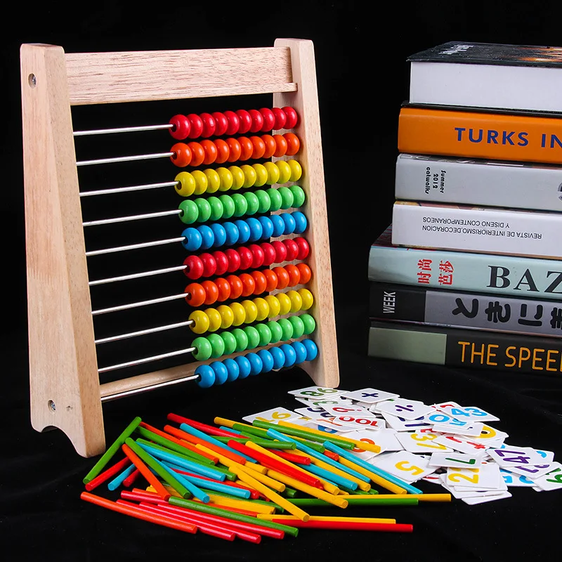 

Children Wooden Quality Counter Arithmetic Calculation Frame Mathematics Computing Teaching Aids Young STUDENT'S First Grade CHI