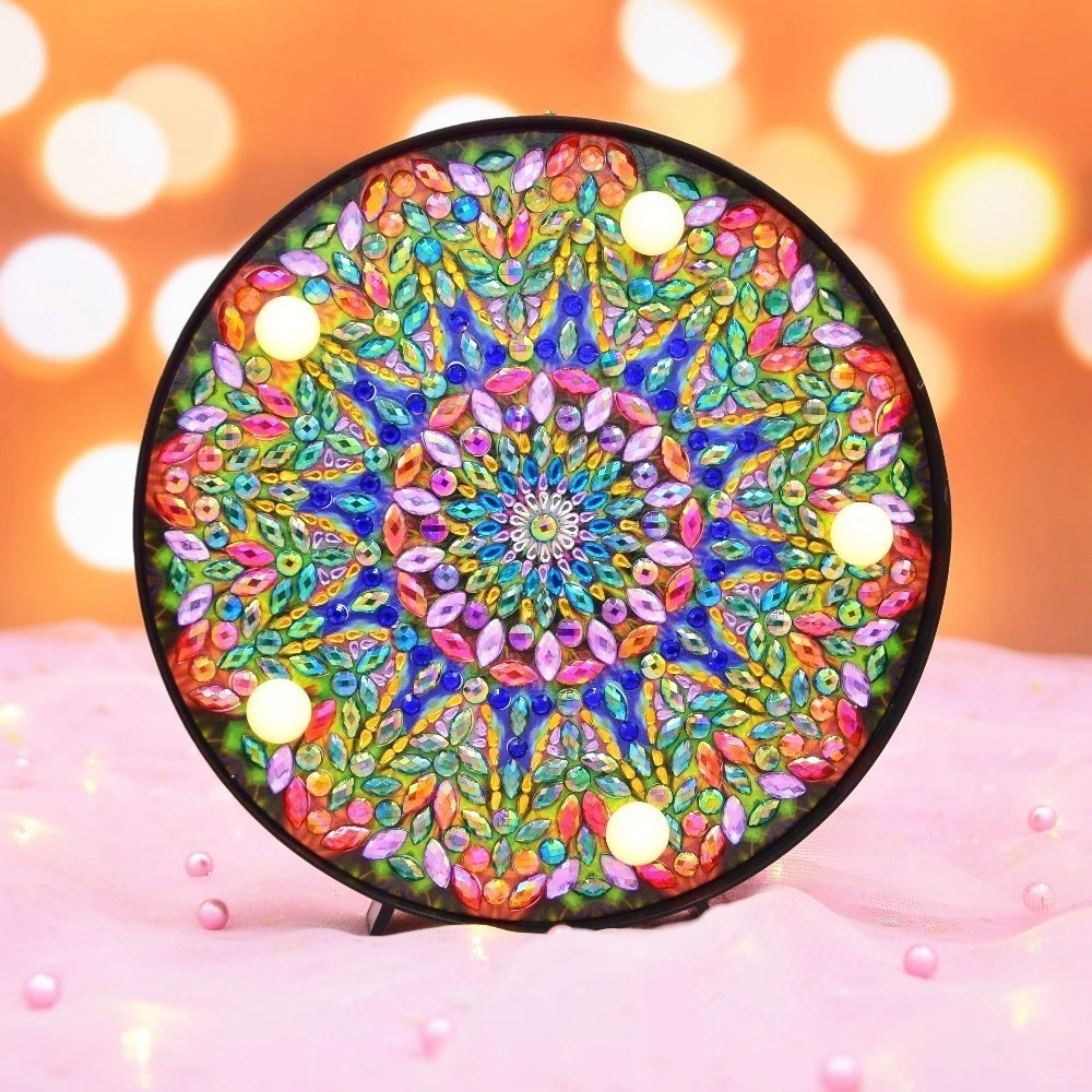 AZQSD DIY Led алмазная живопись лампа специальной формы бусины цветок ручной работы Подарок Круглый Круг Алмазная Мандала мозаика - Цвет: ZXD011