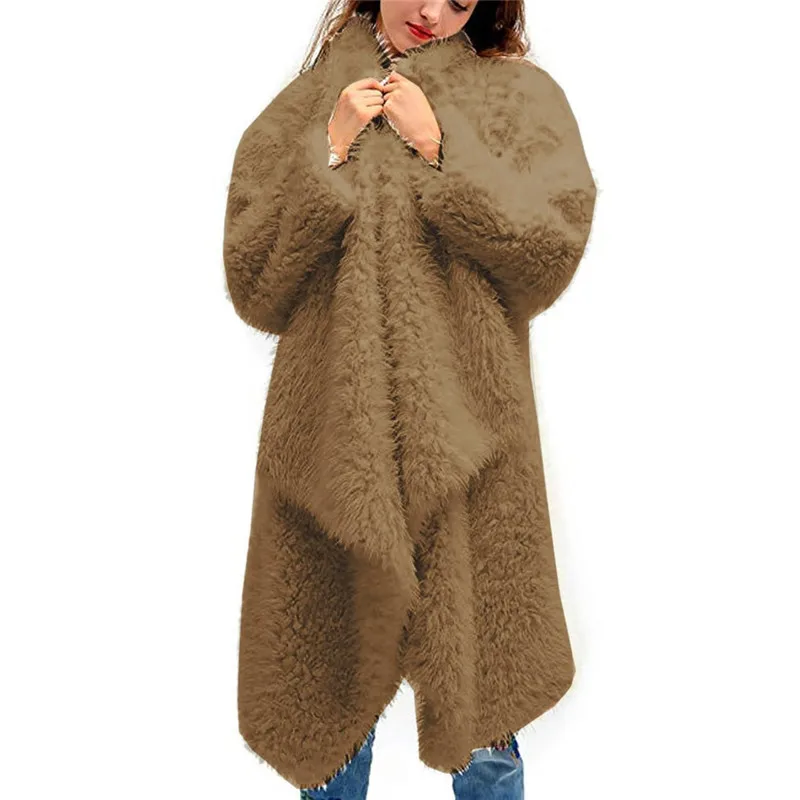 Пальто из искусственного меха плюшевого мишки, женская модная куртка с открытым стежком, зимнее пальто с капюшоном, Женская пушистая куртка с длинным рукавом, новинка,, N11