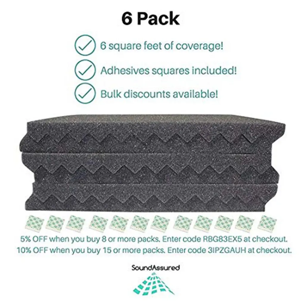 1Pcs 30x30x2.5cm Studio Acoustic Foam Panels Sound Insulation Treatment KTV Room Wall Soundproof Foam Sponge Pad with Tapes