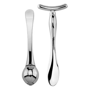 

2pcs Reduce Puffiness Eye Cream Applicator Dark Circles Wand Stick Skin Care Massager Tool Lifting Makeup Spatulas Spoon