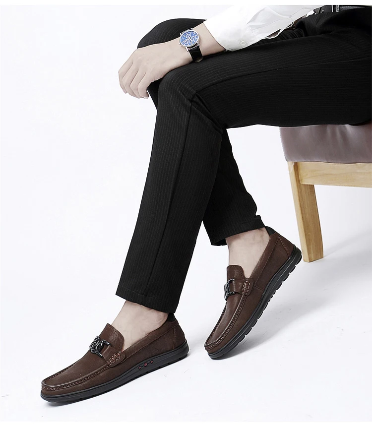 Новая модная мужская обувь повседневные лоферы из натуральной кожи мужские классические черные коричневые слипоны мужская обувь на плоской подошве для вождения для мужчин