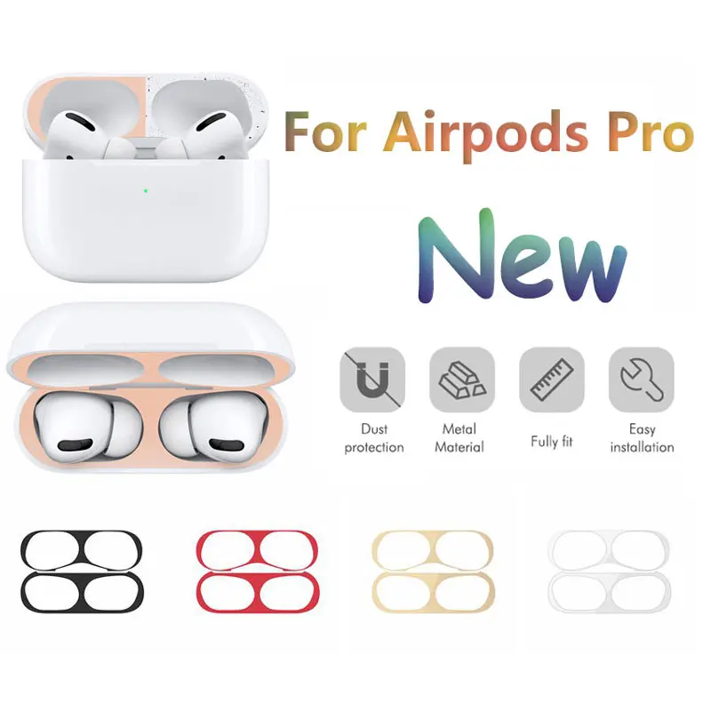 Металлическая Пылезащитная наклейка для Apple Airpods Pro защитная кожа для Airpods 3 зарядная коробка для наушников железная стружка защита от пыли