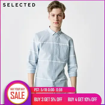 

SELECTED Men's Summer 100% Cotton Striped 3/4 Sleeves Shirt S|419231517