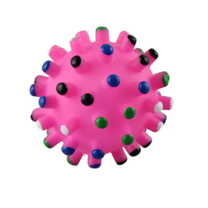 purple squeaky ball dog toy
