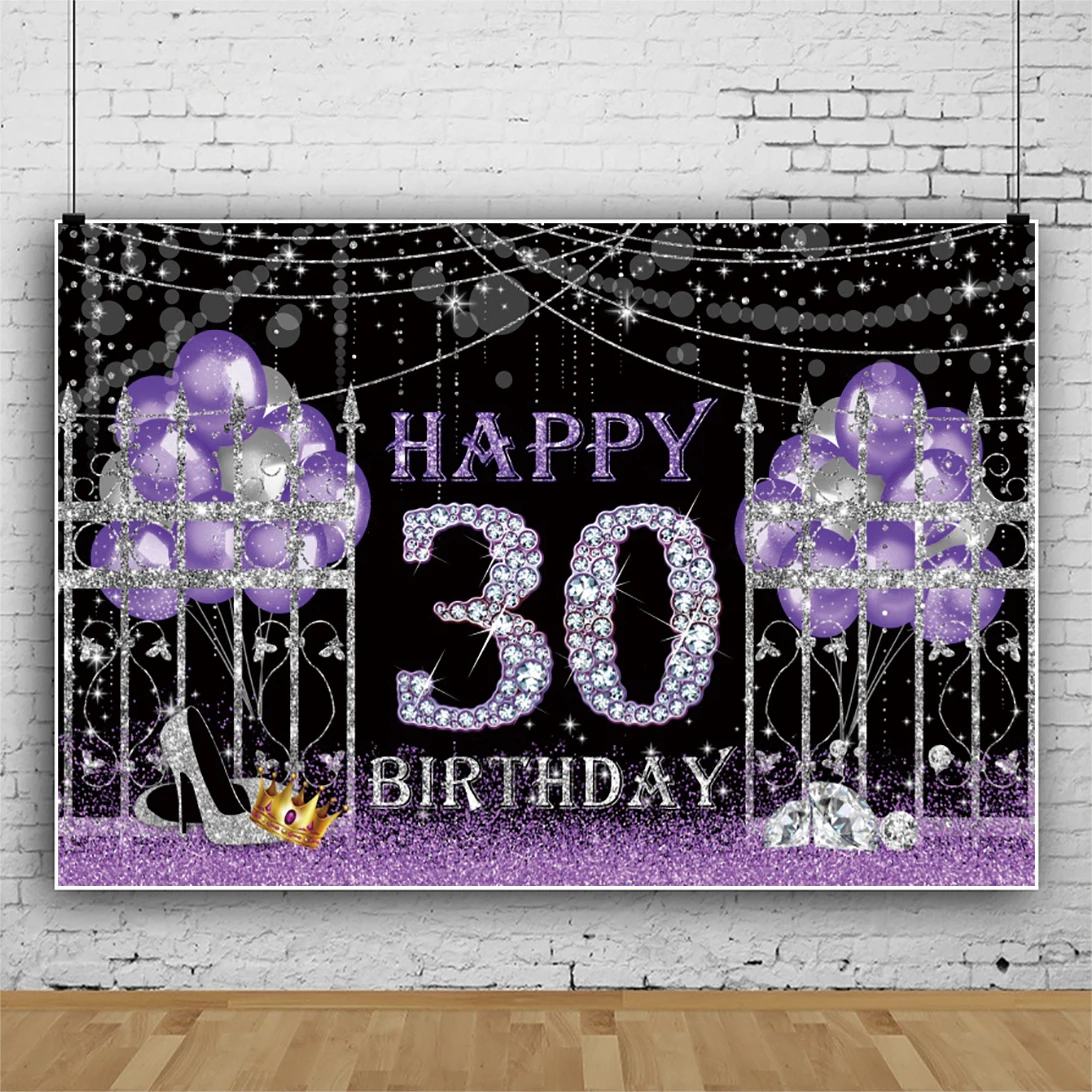 

Laeacco пурпурные воздушные шары точки празднование дня рождения постер индивидуальный портрет фото Фон фотографии