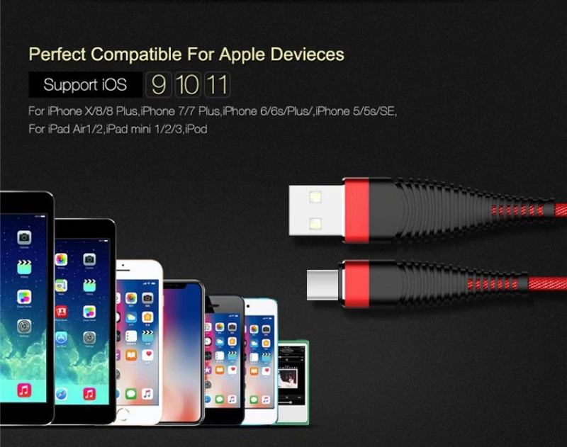 

Type-c 1m Usb Fast Quick Charging Nylon Braid 2.4A for Huawei Xiaomi Mobile Phone Charging Cable Wire Cord Charger Cable Charge