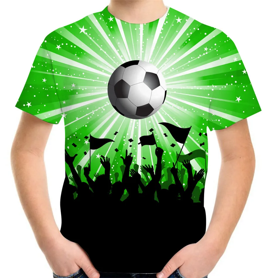 

Summer Children Teen Fashion Football Tshirt Funny Soccer Print Cool T-Shirt For Boys Girl 4-13Y Kids Birthday Clothes Tee Tops