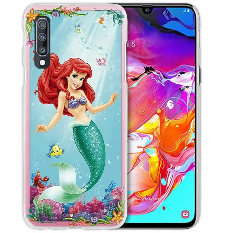 04 С героями мультфильмов, с рисунком «маленькая русалочка» чехол для samsung Galaxy A50 A70 A20e A80 A60 A40 A30 A20 A10 A8 A6 плюс A9 A7 жесткий чехол для телефона с рисунком в виде Coque - Цвет: 04