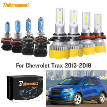 

Buildreamen2 4 Pieces Car Headlight High Beam + Low Beam LED Halogen Headlamp Light White 12V For Chevrolet Trax 2013-2019