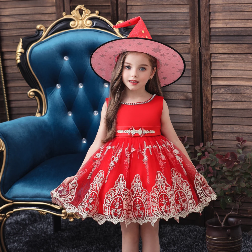 

Vgiee Christmas Girls Dresses for Party Wedding Baby Girl Clothes Sleeveless Mesh Kids Dresses for Girls Outfits CC605A