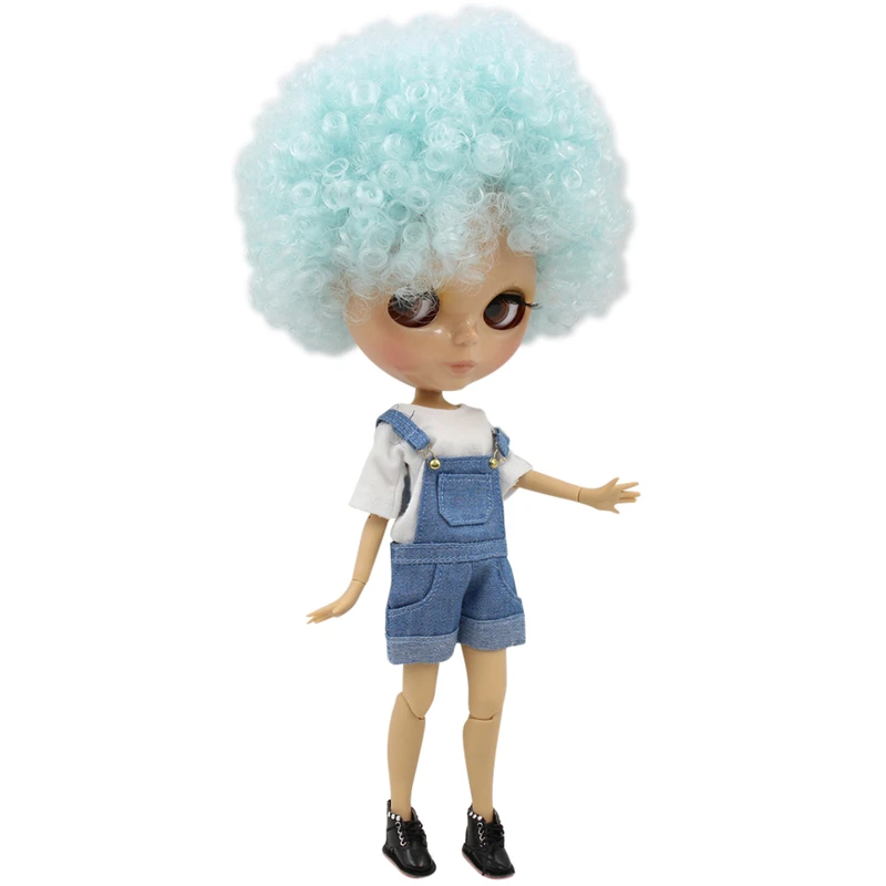 Кукла ICY DBS Blyth 1/6 bjd шарнирная кукла для тела из кожи загара Afor волосы синие 30 см