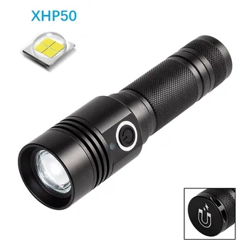 

USB Rechargeable XHP50 Flashlight Lantern Waterproof Linterna Torch 4 Modes Zoomable Light Outdoor Camping Lamp 18650 Lanterna