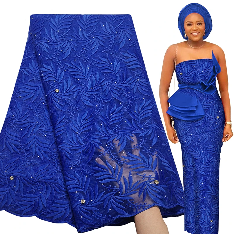 Bestway Latest Embroidery African Lace Fabric 5 Yards lace fabric chiffon lace fabric Nigerian Women Wedding Asoebi French Tulle Lace Material