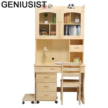 شراءاللفة Tafelkleed دي Oficina مكتب عمل ميسا Escritorio خمر الخشب تابلو الكمبيوتر السرير حامل كمبيوتر محمول الجدول مع خزانة الكتب