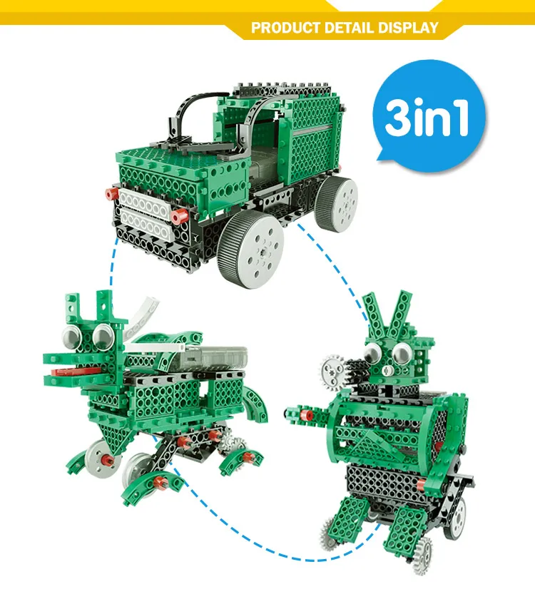 3 in 1 4Channel educational toys RC plastic bricks set for kids