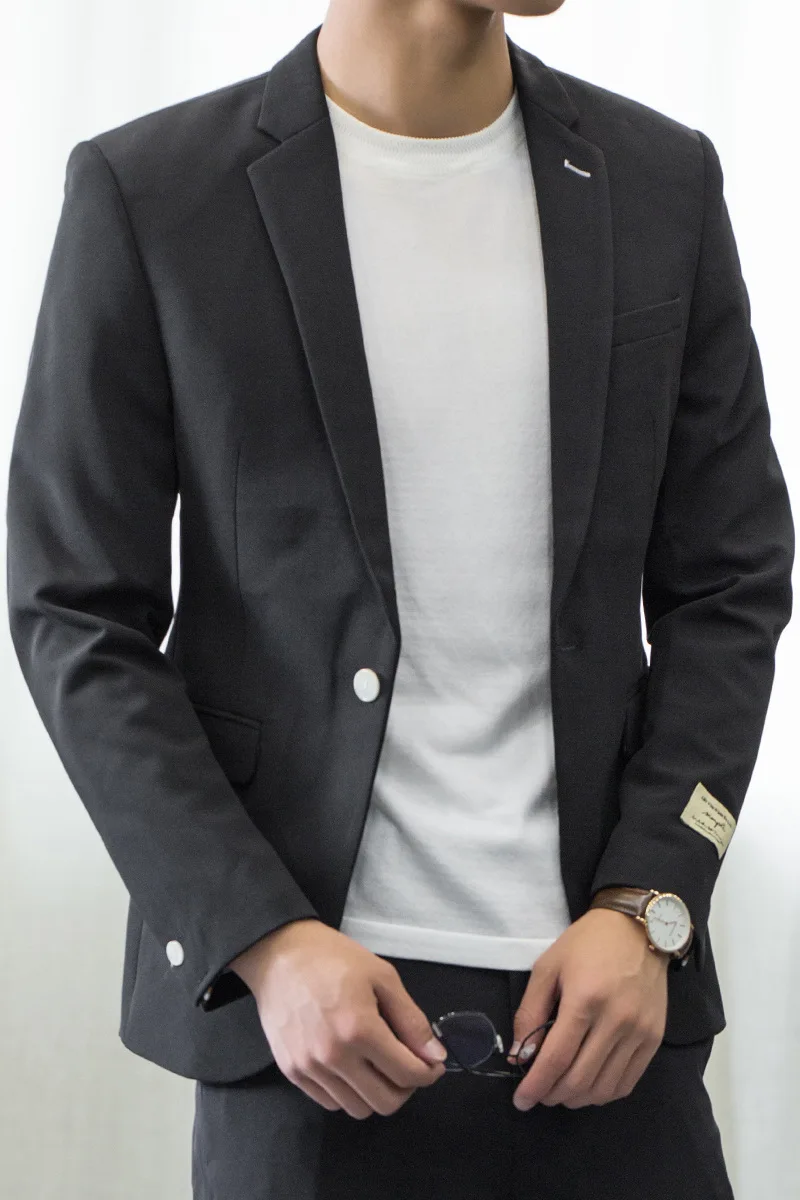 Zogaa 2019 New Japanese Style Slim Suits Men's Slim Narrow Collar Casual Blazers 2 Coloer 6 Size Simple Fashion Male Suits