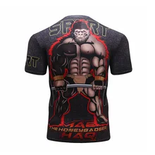 

High Quality Mens Digital Printed Sport Shirt Casual Gym Rash Guard Running Tops