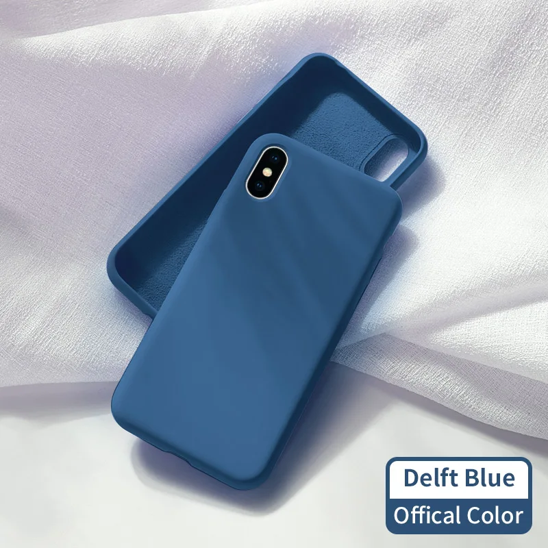 Чехол ASINA для iPhone 8, 7, 6, жидкий силиконовый чехол, однотонный Прозрачный бампер для iPhone 8, 7, 6 Plus, X, Xs, Max, XR, Coque Capa - Цвет: Delft Blue
