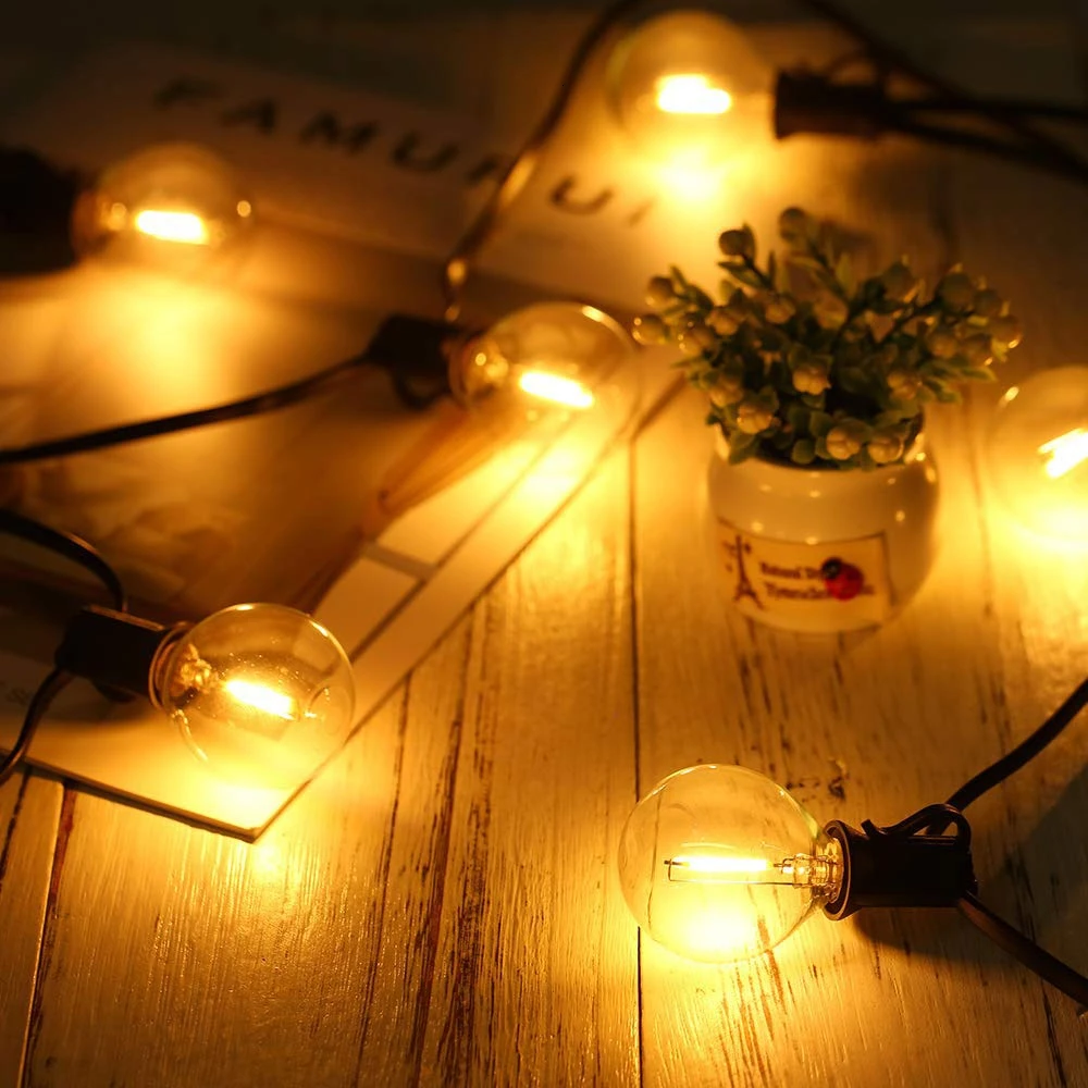 G40 Solar Globe String Lights Shatterproof Outdoor Patio Lights 10