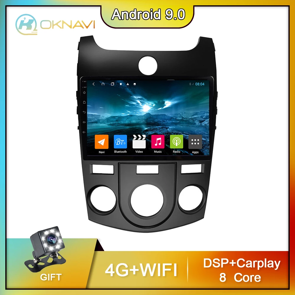 

Car Radio Android 2din For KIA Cerato Forte 2008-2014 Black Frame Navigator Goods 9inch 8Core DSP Carplay Support Steering Wheel