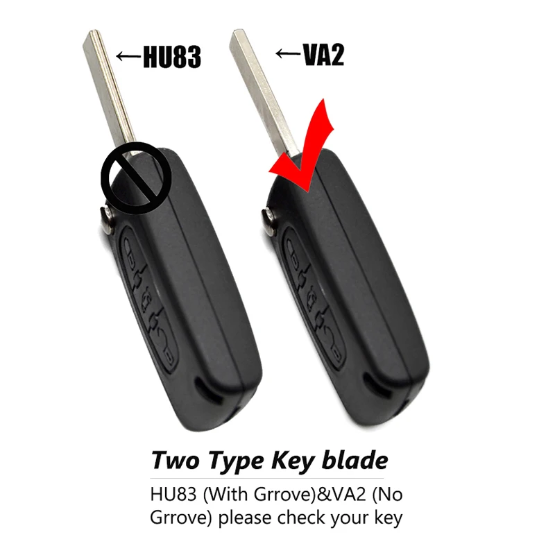 Replacement flip key cover 2/3button VA2 HU83 0523/0536 for Citroen C2 C3 C4 C5 C6 Peugeot 207 307 308 407 807 remote key Case