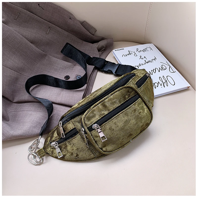 Высококачественная бархатная Женская поясная сумка 2019 новые модные нагрудные Рюкзаки Большая вместительная сумка на пояс сумки через