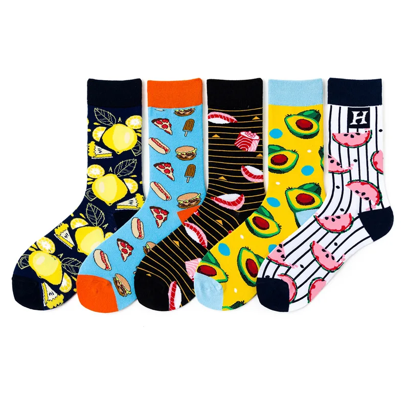 2009 Новые пищевые креативные носки серии осень-зима индивидуальные модные носки оптовая продажа хлопковые парные носки