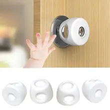 4 шт. чехол на дверные ручки пластиковая Антистатическая Съемная круглая ручка для дверей крышка Анти-открывающийся чехол для детского ухода