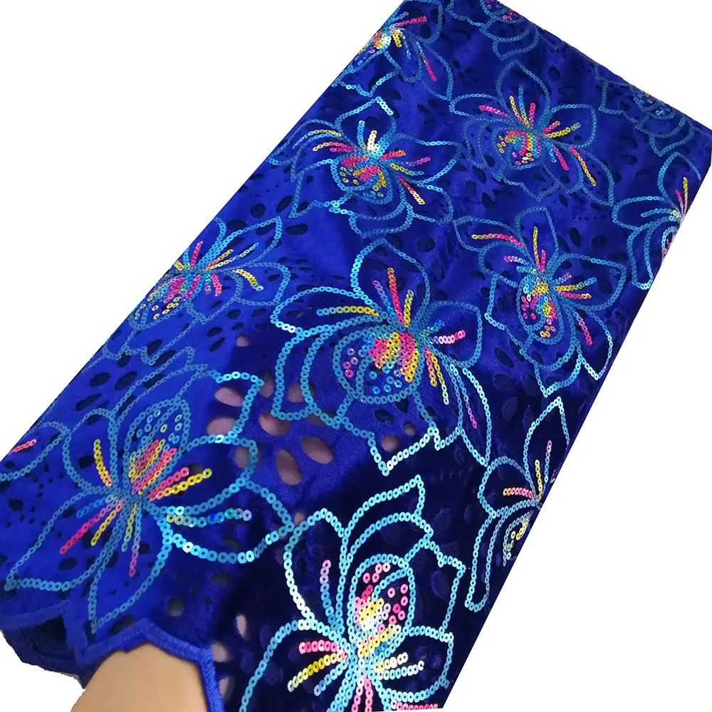 Royal blue lace fabric-50777 (2)
