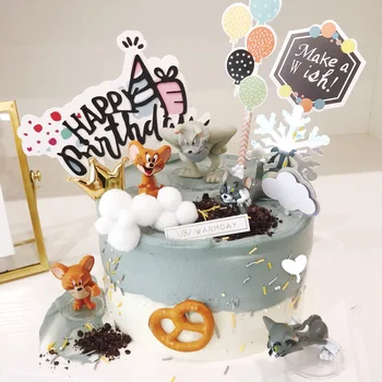 

Birthday Cake Dressing up Decoration Cat and Mouse Dessert g
